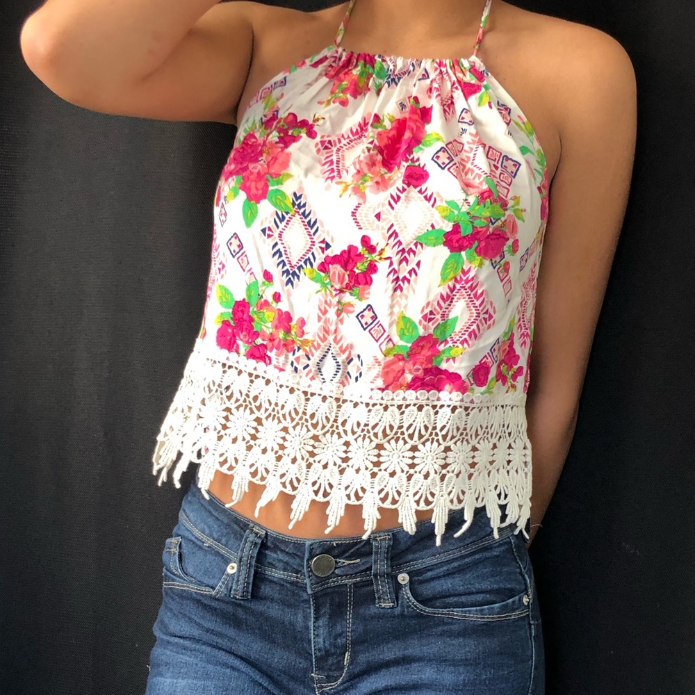 Halter flower top